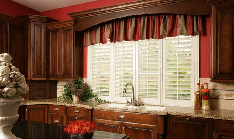 Houston kitchen shutter and cornice valance